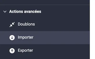 Une capture d'écran d'infomaniak qui montre comment importer des contacts