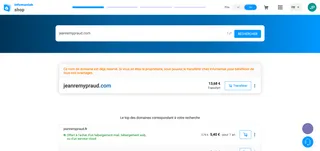 Une capture d'écran d'une recherche de nom de domaine et son transfert