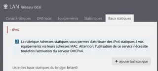 Les baux statiques sur la box SFR